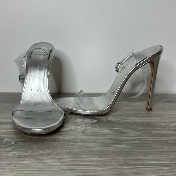 Stuart Weitzman
Stuart Weitzman Silver PVC Ankle Strap Sandals Size11 - Picture 2 of 9